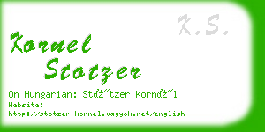 kornel stotzer business card